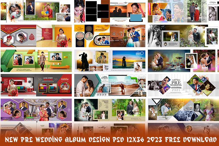 New Pre Wedding Album Design PSD 12x36 2023 Free Download