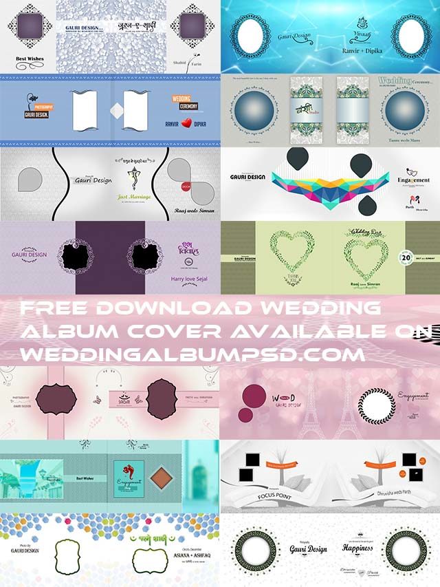 Wedding Album Cover PAD PSD Template 12×18 Free Download 2022