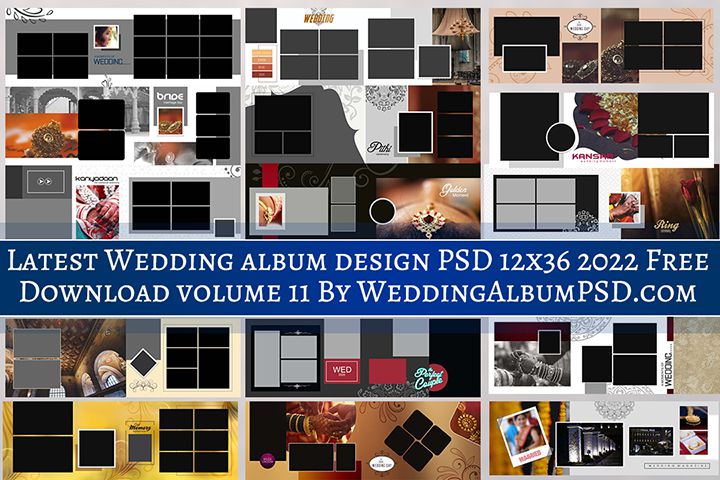 Latest Wedding album design PSD free download 12x36 2022 volume 11