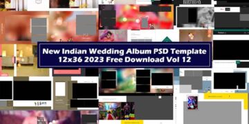 New Indian Wedding Album PSD Template 12x36 2023 Free Download Vol 12