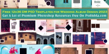 Free 12x36 DM PSD Templates for Wedding Album Design 2023
