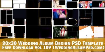 20x30 Wedding Album Design PSD Template Free Download Vol 109