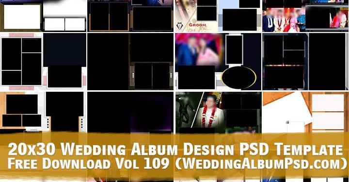 20x30 Wedding Album Design PSD Template Free Download Vol 109