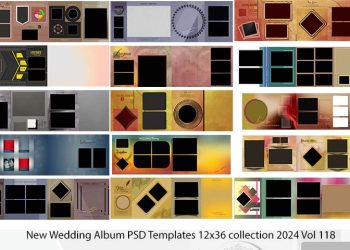 New Wedding Album PSD Templates 12x36 collection 2024 Vol 118