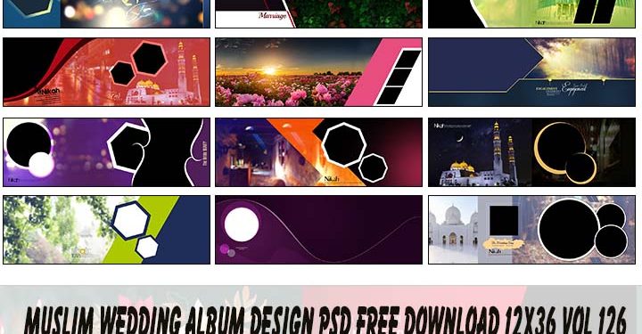 Muslim Wedding Album Design PSD Free Download 12x36 VOL 126