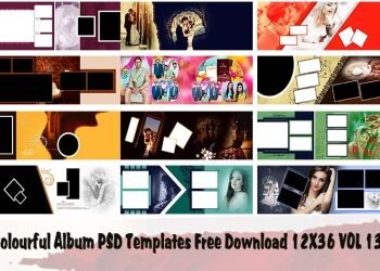 Colourful Album PSD Templates Free Download 12X36 VOL 133