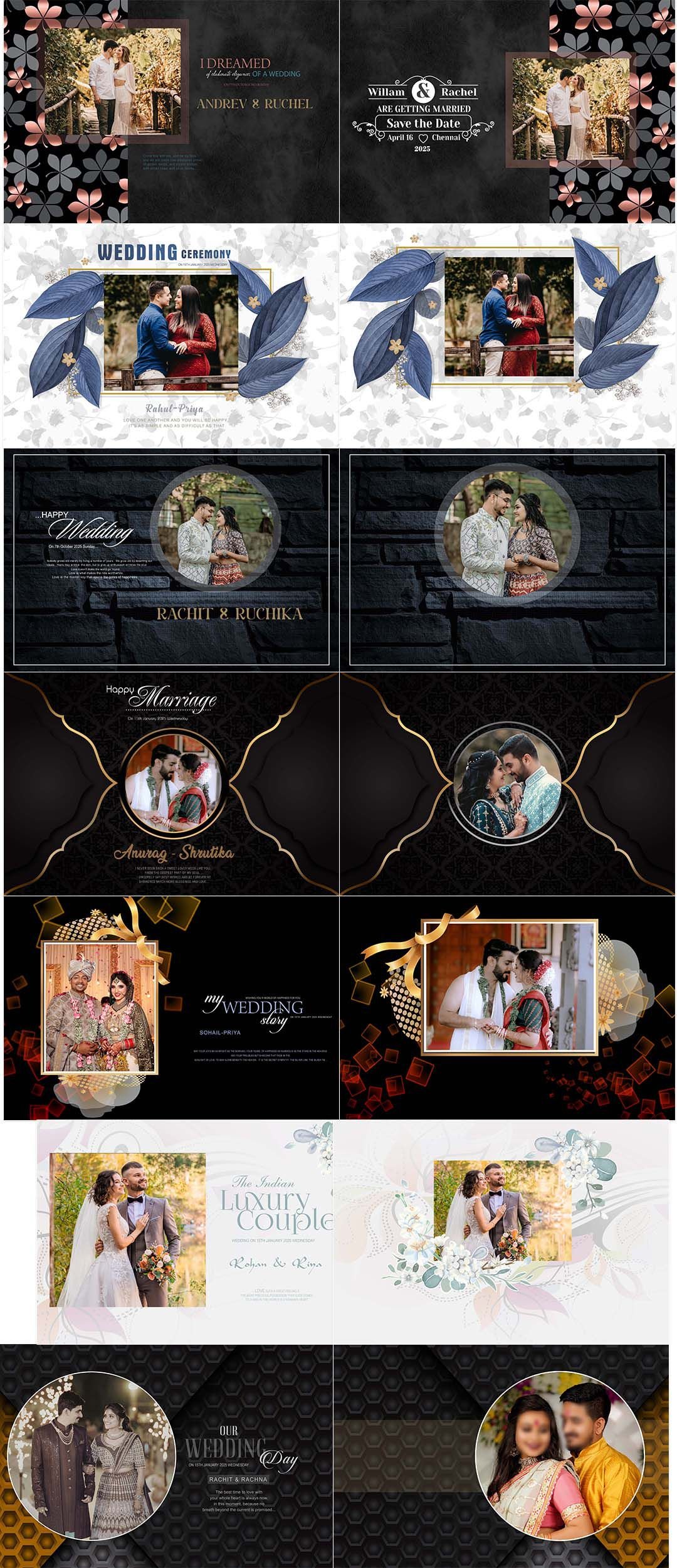 Trending Wedding Album Design Cover Psd Template 12x18 2025