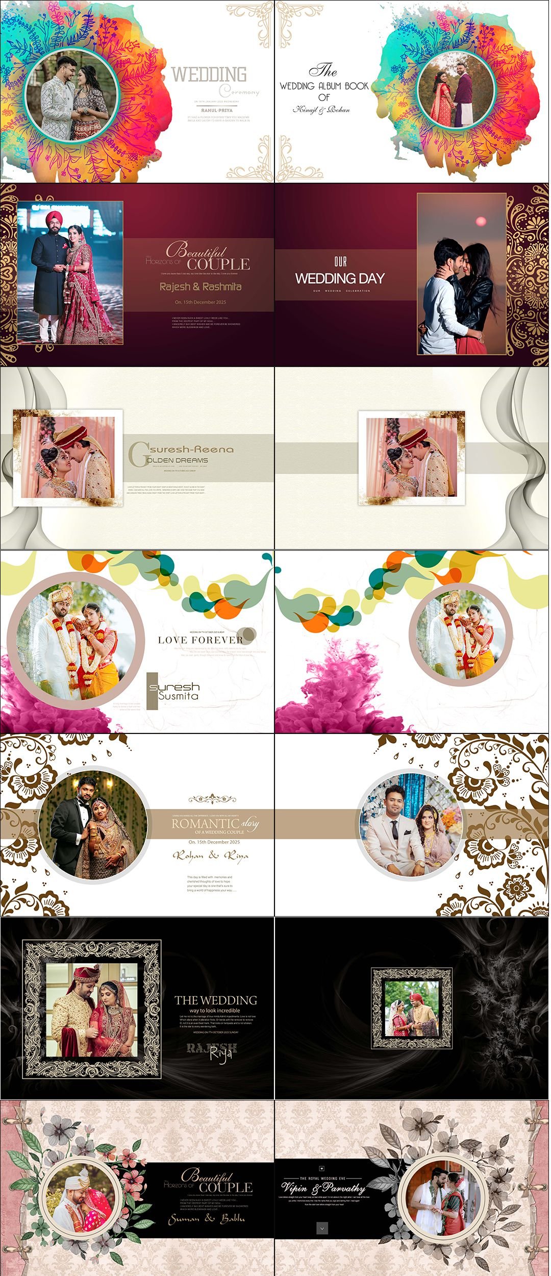 Trending Wedding Album Design Cover Psd Template 12x18 2025